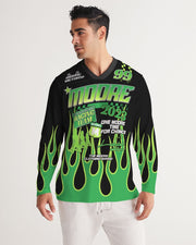 GREEN FLAME Men's All-Over Print Long Sleeve Sports Jersey
